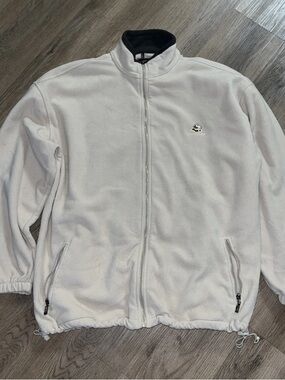 Men's Cream/beige monterey bay Full-Zip Fleece Jacket with Stand Collar